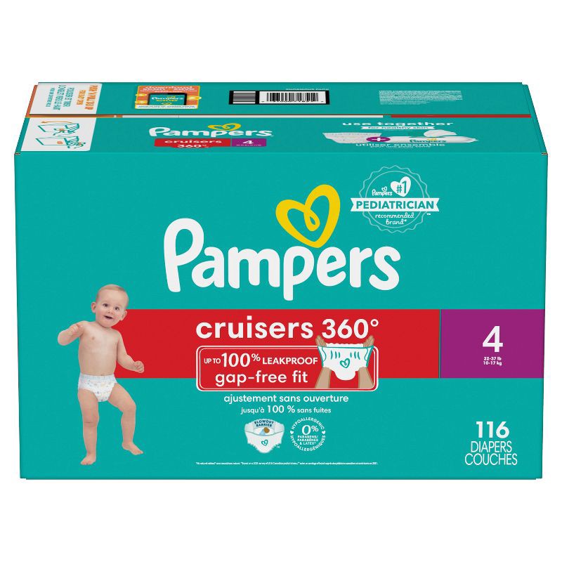 slide 11 of 13, Pampers Cruisers 360 Diapers - Size 4 - 116ct, 116 ct