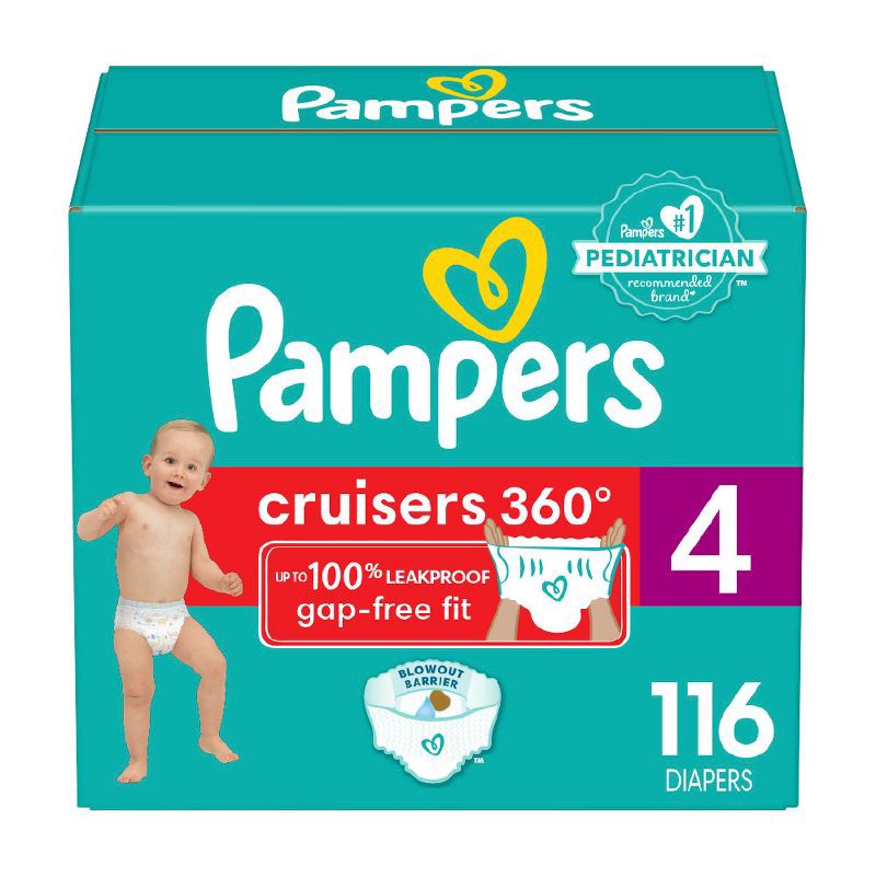 slide 1 of 9, Pampers Cruisers 360 Diapers - Size 4 - 116ct, 116 ct