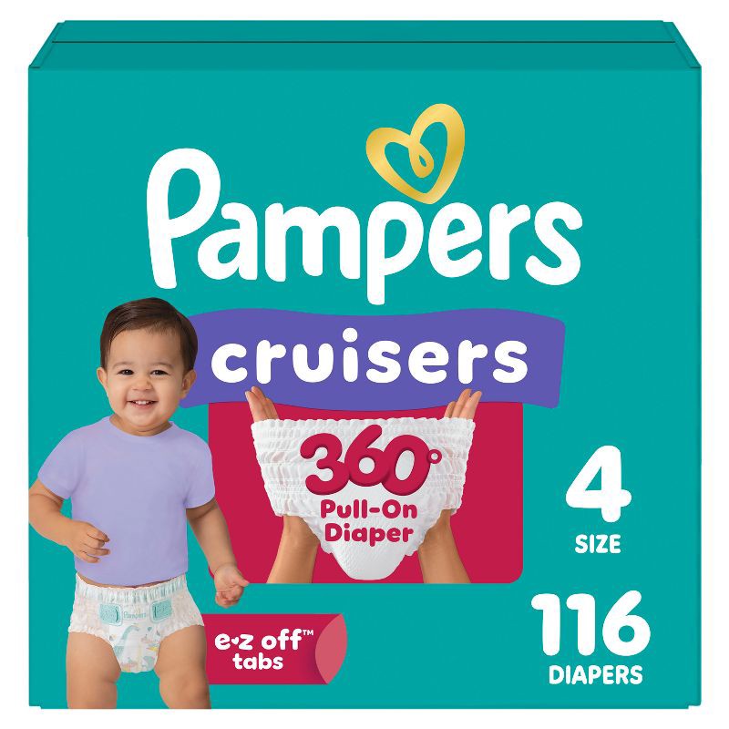 slide 1 of 15, Pampers Cruisers 360 Diapers - Size 4 - 116ct, 4 x 116 ct