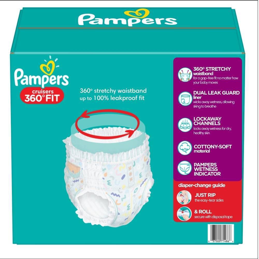 slide 10 of 23, Pampers Cruisers 360 Diapers - Size 5 - 100ct, 100 ct