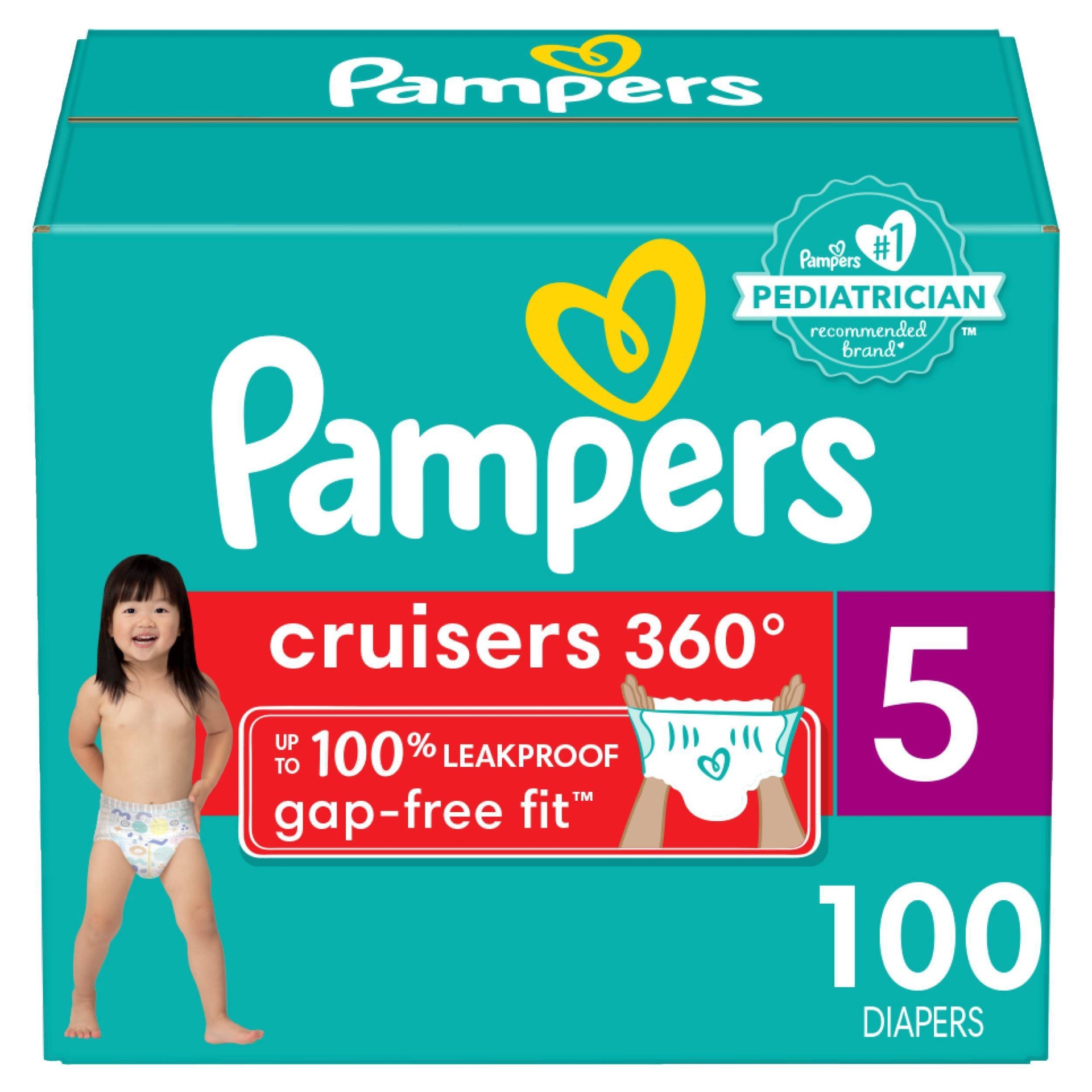 slide 1 of 23, Pampers Cruisers 360 Diapers - Size 5 - 100ct, 100 ct