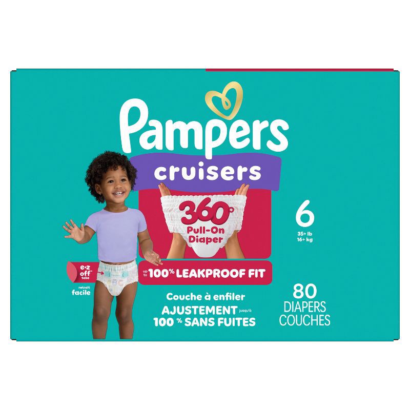 slide 12 of 15, Pampers Cruisers 360 Diapers - Size 6 - 80ct, 6 x 80 ct