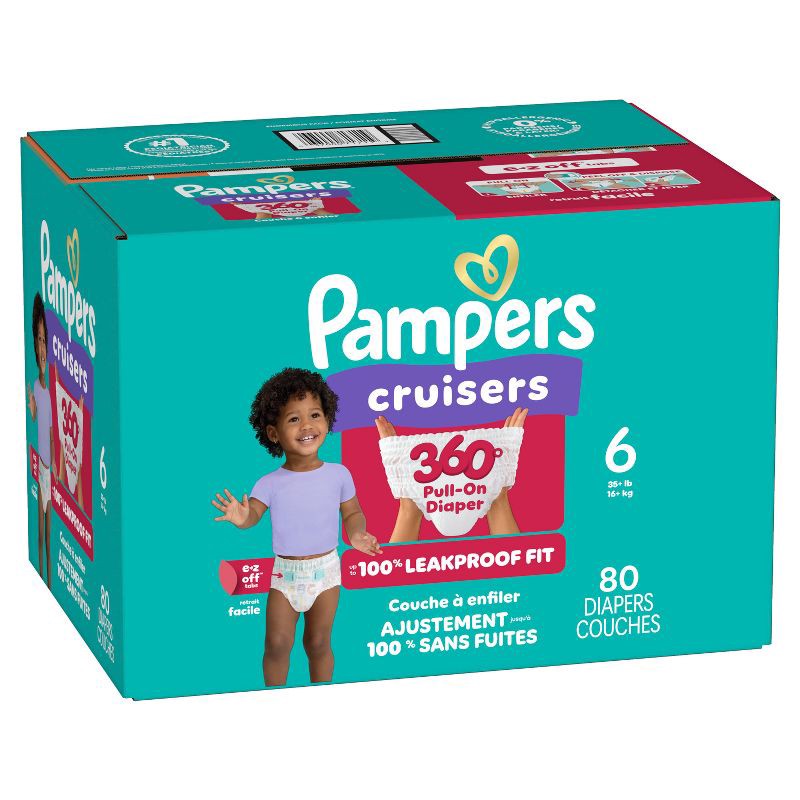 slide 13 of 15, Pampers Cruisers 360 Diapers - Size 6 - 80ct, 6 x 80 ct
