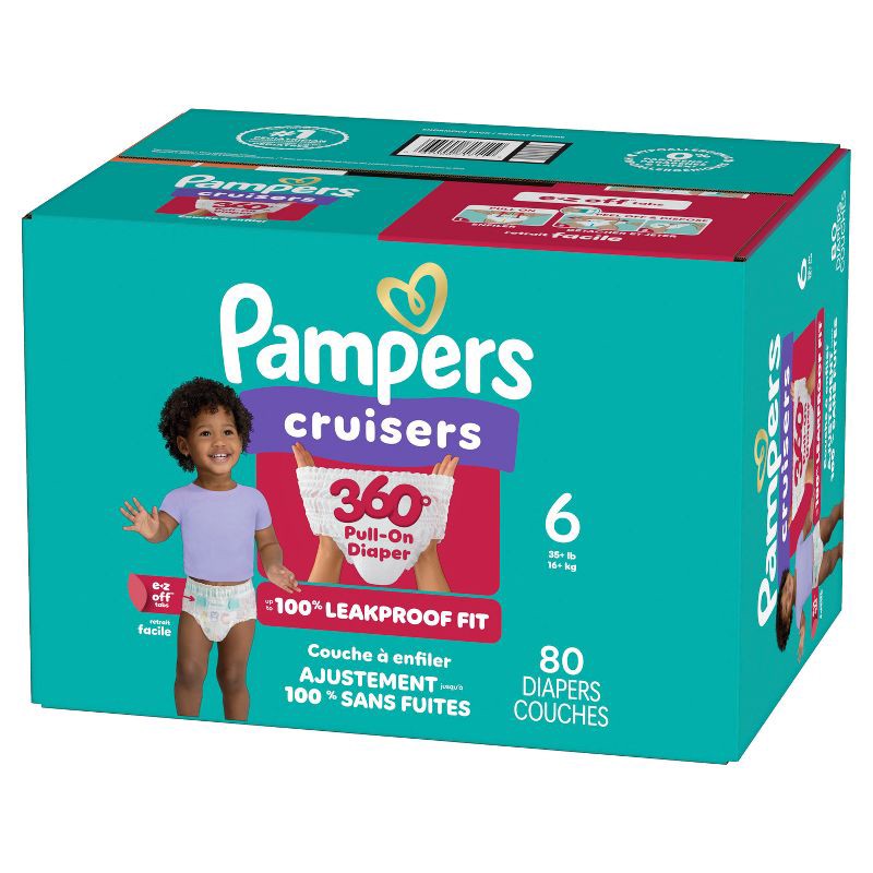slide 14 of 15, Pampers Cruisers 360 Diapers - Size 6 - 80ct, 6 x 80 ct