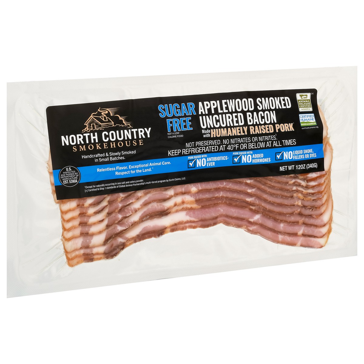 slide 9 of 9, North Country Smokehouse Sugar Free Applewood Smoked Uncured Bacon 12 oz, 12 oz