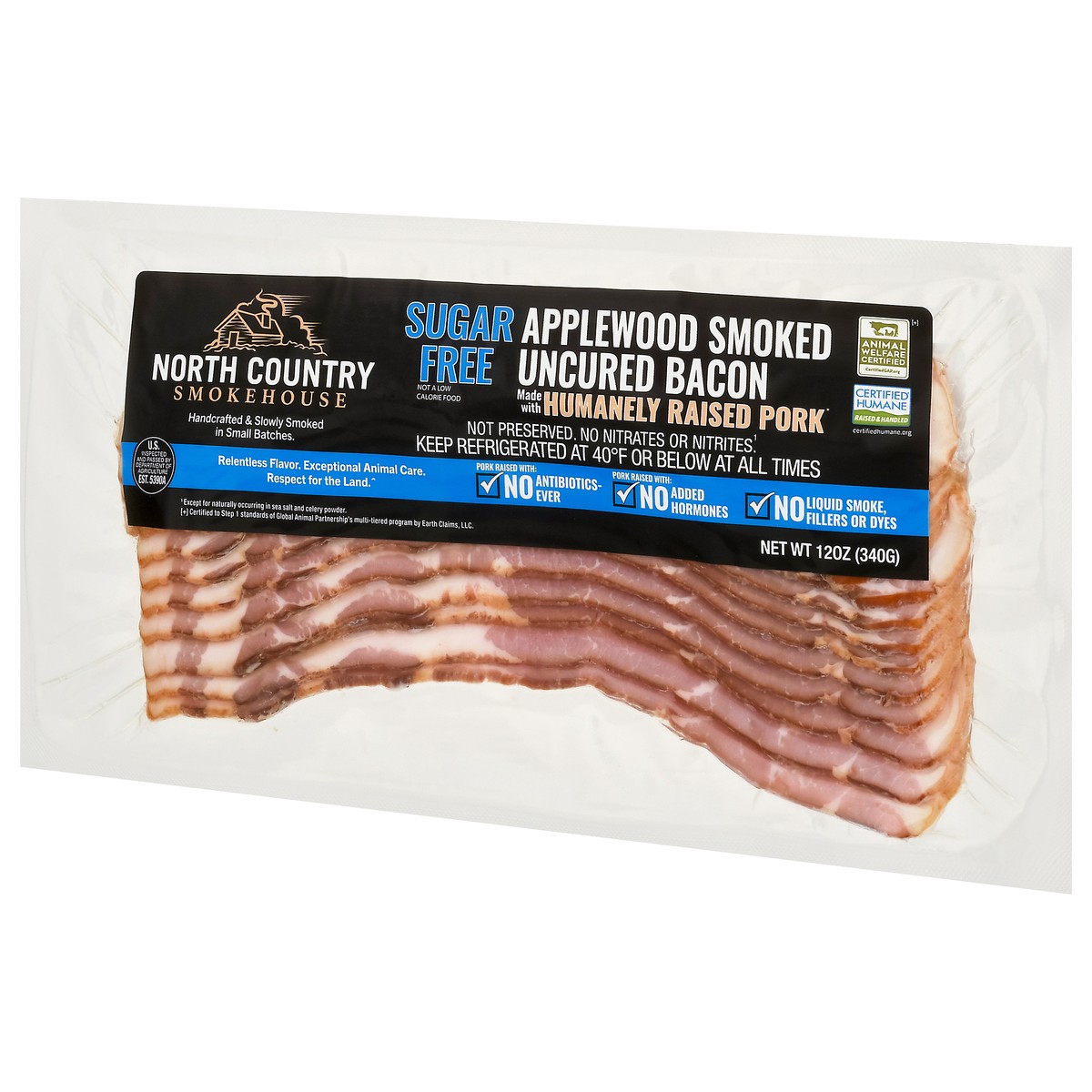 slide 7 of 9, North Country Smokehouse Sugar Free Applewood Smoked Uncured Bacon 12 oz, 12 oz