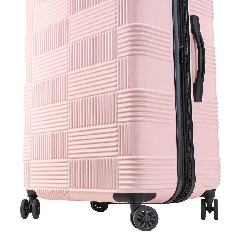 slide 5 of 8, American Tourister NXT Checkered Hardside Carry On Spinner Suitcase - Pink, 1 ct