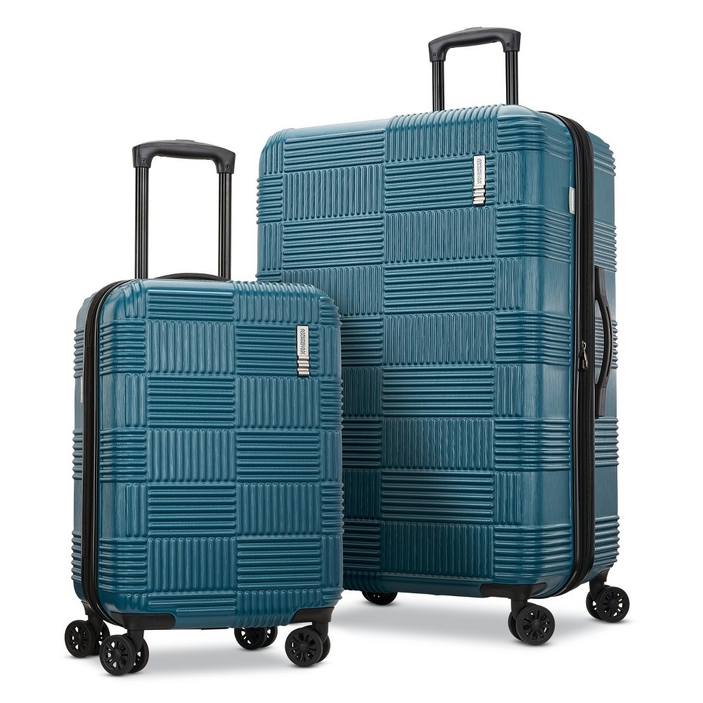 american tourister 20 checkered carry on hardside suitcase