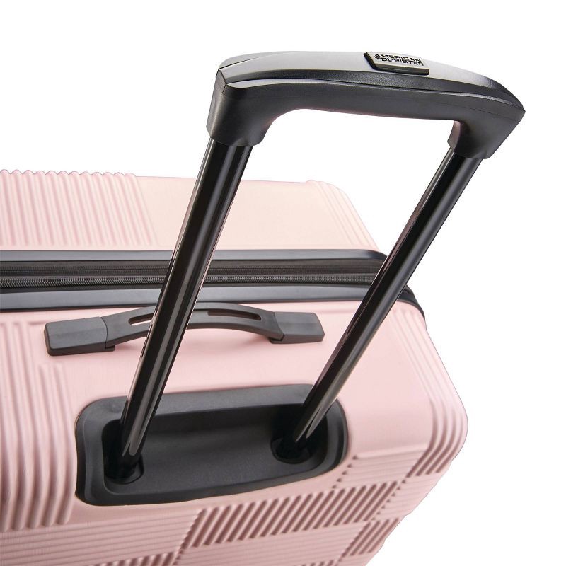 American Tourister NXT Hardside Large Checked Spinner Suitcase Pink 1