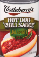 slide 1 of 1, Castleberry's Spicy Jalapeno Hot Dog Chili Sauce, 10 oz