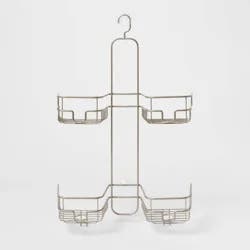 Hose Round Wire Shower Caddy Silver - Threshold™: Steel Hanging Organizer, Rust-Resistant with Suction Cups