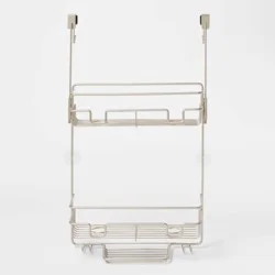 Over the Door Round Wire Shower Caddy Matte Satin - Threshold™: Bathroom Storage, Rust-Resistant Steel Organizer
