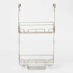 Over the Door Round Wire Shower Caddy Matte Satin - Threshold™: Bathroom Storage, Rust-Resistant Steel Organizer