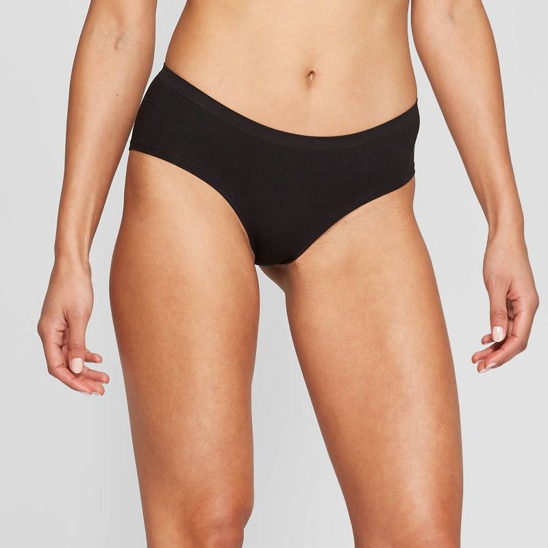 slide 1 of 2, Women's Seamless Pull-On Hipster Underwear - Auden™ Black XS, 1 ct