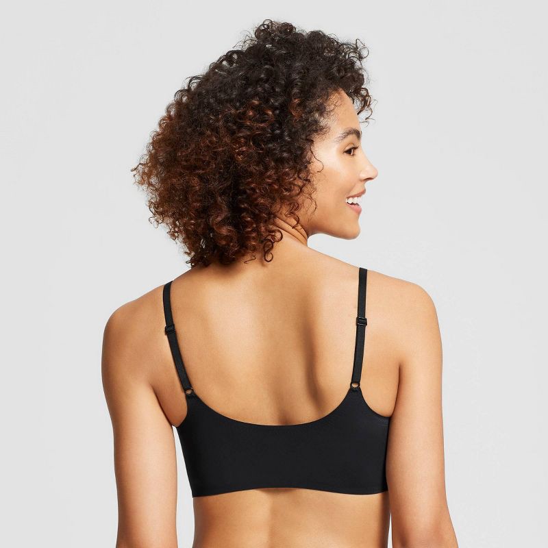 slide 3 of 5, True & Co. True Everybody Women's Adjustable Strap Scoopneck Bra - Black XL: Nylon Spandex Blend, Removable Padding, Wireless Design, 1 ct