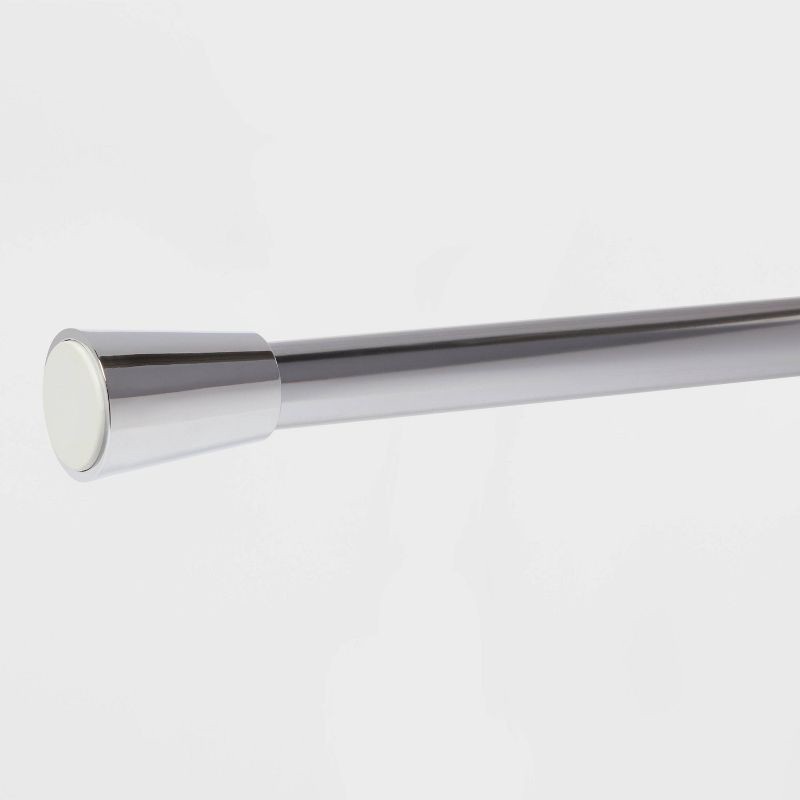 slide 4 of 6, 72" Rust Resistant Shower Curtain Rod Chrome - Threshold™: Adjustable Tension, Steel Construction, 1 ct