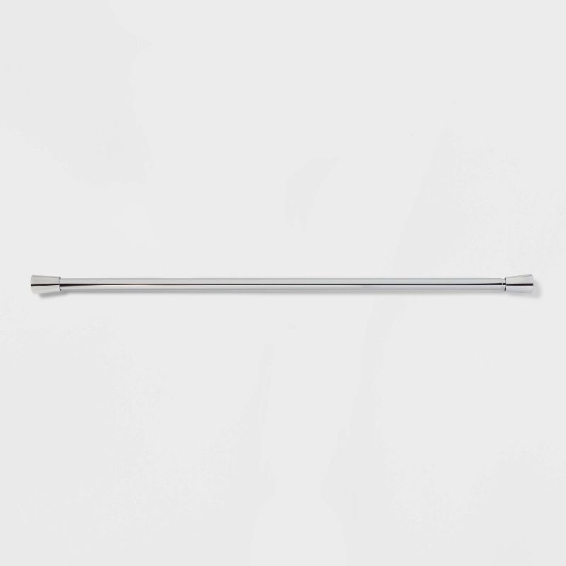 slide 1 of 6, 72" Rust Resistant Shower Curtain Rod Chrome - Threshold™: Adjustable Tension, Steel Construction, 1 ct