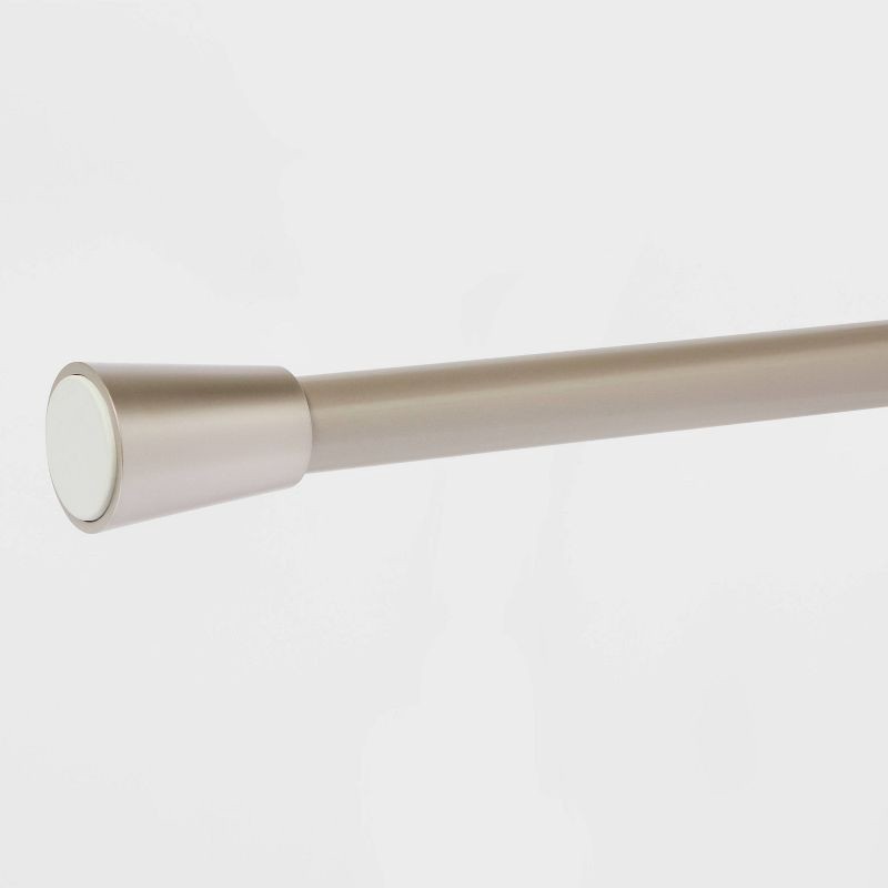 slide 4 of 6, 72" Rust Resistant Shower Curtain Rod Brushed Nickel - Threshold™: Adjustable Tension, Steel Construction, 1 ct