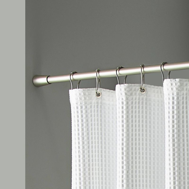 slide 5 of 6, 72" Rust Resistant Shower Curtain Rod Brushed Nickel - Threshold™: Adjustable Tension, Steel Construction, 1 ct