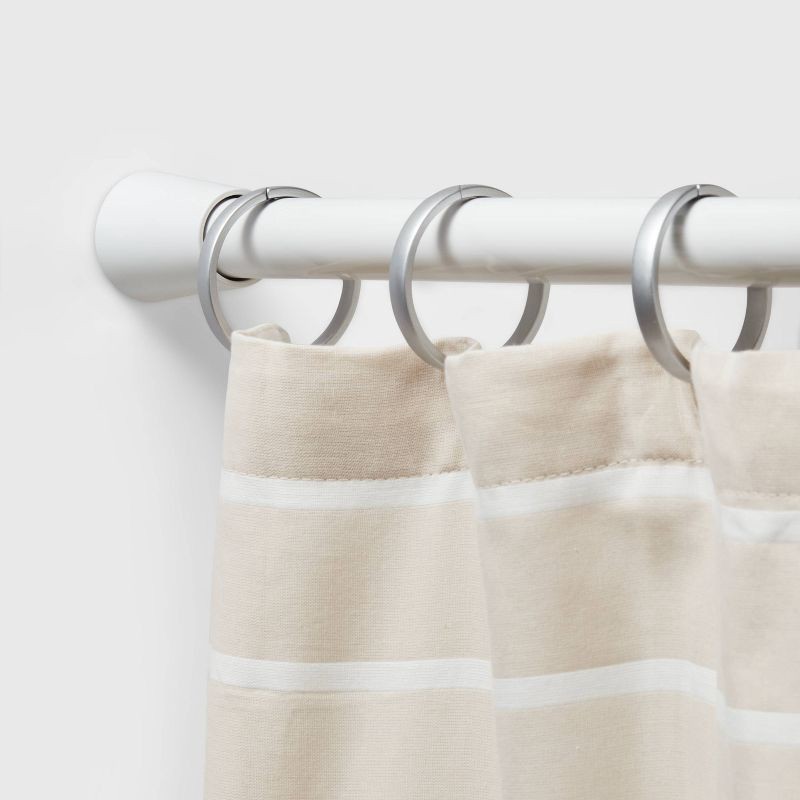 slide 3 of 6, 72" Rust Resistant Shower Curtain Rod White - Threshold™: Adjustable Tension, Steel Construction, 1 ct