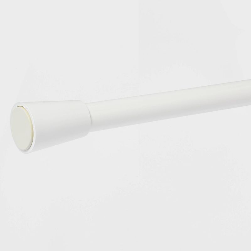 slide 4 of 6, 72" Rust Resistant Shower Curtain Rod White - Threshold™: Adjustable Tension, Steel Construction, 1 ct