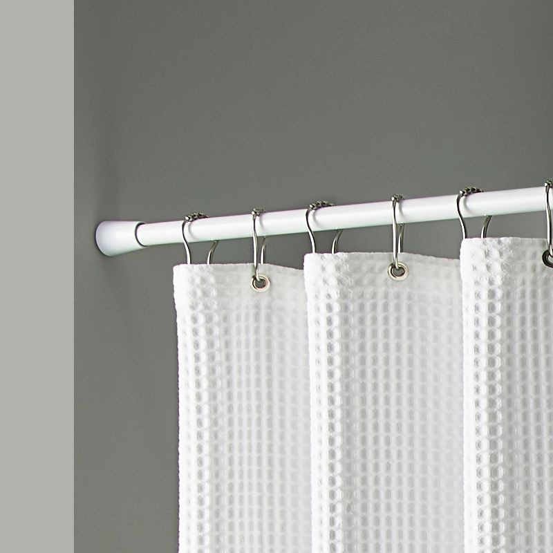 slide 5 of 6, 72" Rust Resistant Shower Curtain Rod White - Threshold™: Adjustable Tension, Steel Construction, 1 ct