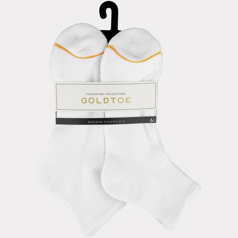 slide 2 of 4, Signature Gold by GOLDTOE Men's Modern Essential 6pk No Show Dress Socks - White 6-12.5, 6 ct