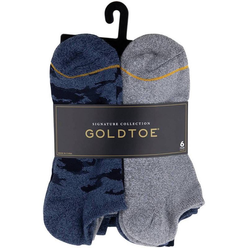 slide 2 of 2, Signature Gold by GOLDTOE Men's Modern Essential 6pk No Show Dress Socks - White 6-12.5, 6 ct