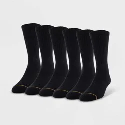 GOLDTOE Signature Collection Signature Gold by GOLDTOE Men's Repreve Modern Essential Crew Socks 6pk - Black 6-12.5
