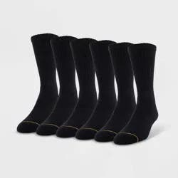 GOLDTOE Signature Collection Signature Gold by GOLDTOE Men's Repreve Modern Essential Crew Socks 6pk - Black 6-12.5