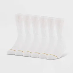 GOLDTOE Signature Collection Signature Gold by GOLDTOE Men's Repreve Modern Essential Crew Socks 6pk - White 6-12.5