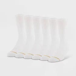 GOLDTOE Signature Collection Signature Gold by GOLDTOE Men's Repreve Modern Essential Crew Socks 6pk - White 6-12.5