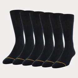 GOLDTOE Signature Collection Signature Gold by GOLDTOE Men's Repreve All Season Rib Crew Socks 6pk - Black 6-12.5