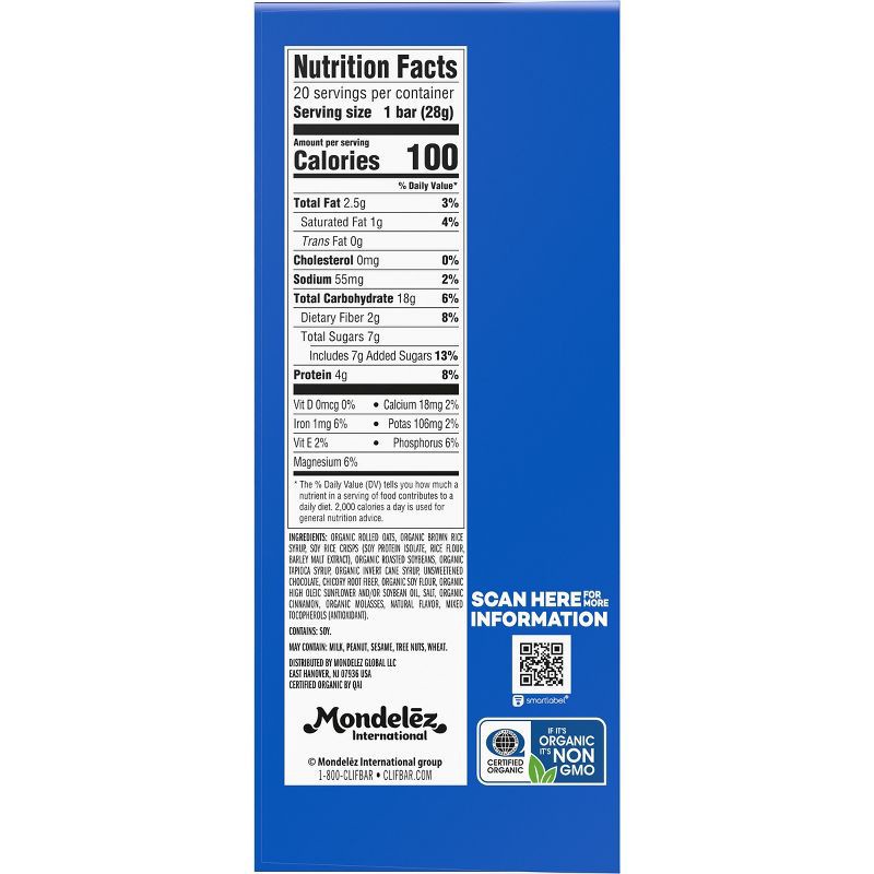 slide 10 of 12, CLIF Bar Mini Chocolate Chip Granola Protein Bar Made with Organic Oats - 19.8oz/20pk, 19.8 oz, 20 ct