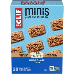 CLIF Bar Mini Chocolate Chip Granola Protein Bar Made with Organic Oats - 19.8oz/20pk