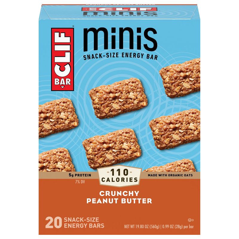slide 2 of 4, CLIF Bar Crunchy Peanut Butter Energy Bar Minis - 20ct, 20 ct