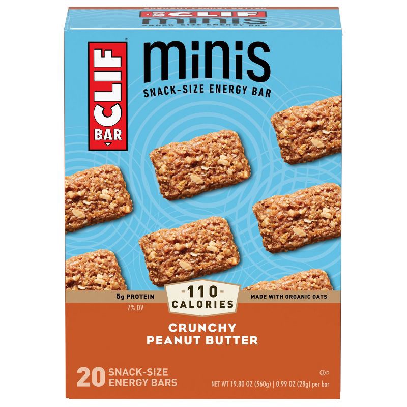 slide 1 of 7, CLIF Bar Crunchy Peanut Butter Energy Bar Minis - 20ct, 20 ct