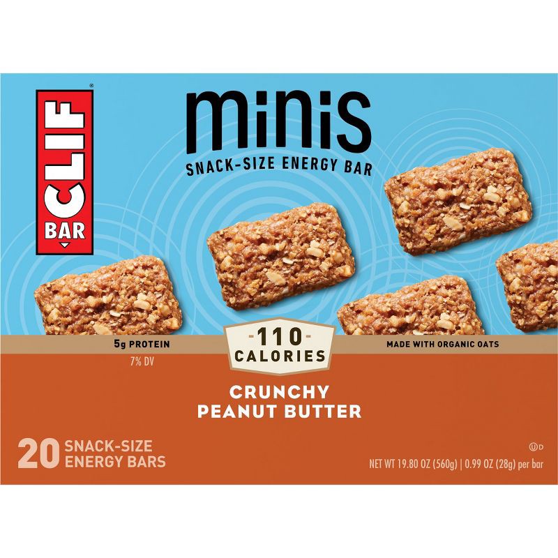slide 5 of 7, CLIF Bar Crunchy Peanut Butter Energy Bar Minis - 20ct, 20 ct