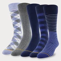 GOLDTOE Signature Collection Signature Gold by GOLDTOE Men's Colorblock Crew Socks 5pk - Navy