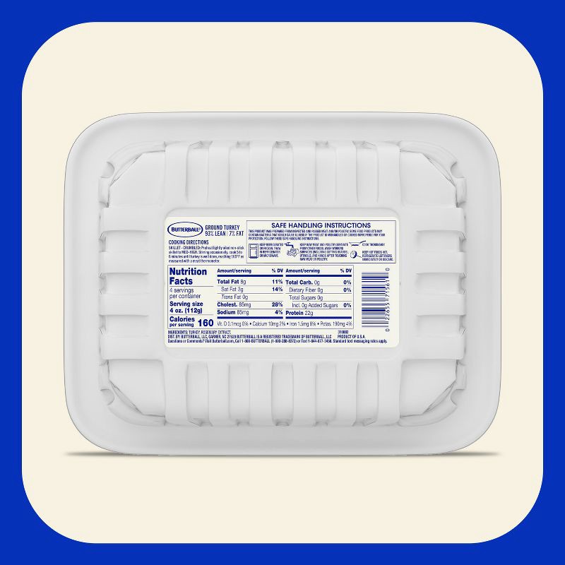 slide 8 of 8, Butterball All Natural Fresh 93/7 Ground Turkey - 16oz, 16 oz