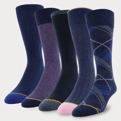 GOLDTOE Signature Collection Signature Gold by GOLDTOE Men's Marcos Madras Plaid Crew Socks 5pk - Navy