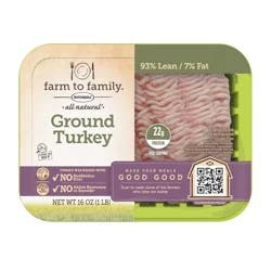 Butterball Farm to Family 93/7 Ground Turkey - 16oz