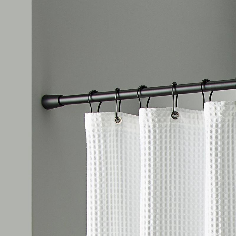 slide 5 of 6, 72" Rust Resistant Shower Curtain Rod Black - Threshold™: Adjustable, Steel Tension Rod for Bathroom, 1 ct