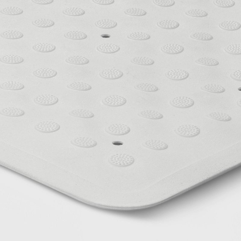 slide 2 of 3, 28"x16" Rubber Bath Mat White - Threshold™: Honeycomb Pattern, Non-Slip, Safe for Tub and Shower Use, 1 ct