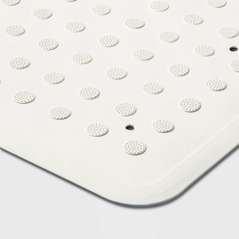 slide 3 of 3, 28"x16" Rubber Bath Mat White - Threshold™: Honeycomb Pattern, Non-Slip, Safe for Tub and Shower Use, 1 ct