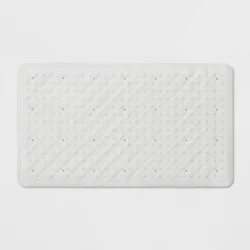 28"x16" Rubber Bath Mat White - Threshold™: Honeycomb Pattern, Non-Slip, Safe for Tub and Shower Use