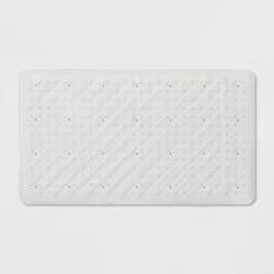 28"x16" Rubber Bath Mat White - Threshold™: Honeycomb Pattern, Non-Slip, Safe for Tub and Shower Use