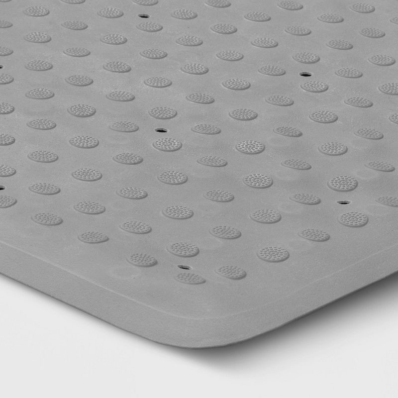 slide 2 of 3, 28"x16" Rubber Bath Mat Gray - Threshold™: Honeycomb Pattern, Non-Slip, Safe for Bathroom Use, 1 ct
