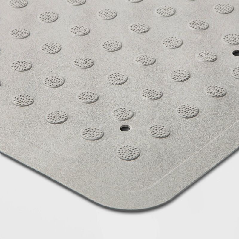 slide 3 of 3, 28"x16" Rubber Bath Mat Gray - Threshold™: Honeycomb Pattern, Non-Slip, Safe for Bathroom Use, 1 ct