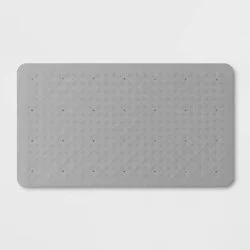 28"x16" Rubber Bath Mat Gray - Threshold™: Honeycomb Pattern, Non-Slip, Safe for Bathroom Use
